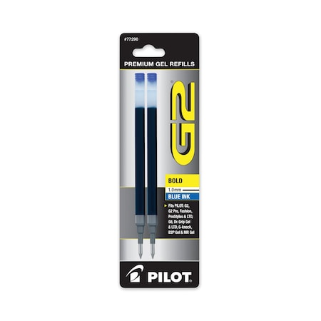 Pilot Refill for Pilot G2 Gel Ink Pens, Bold Conical Tip, Blue Ink, 2PK 77290